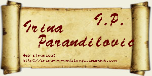 Irina Parandilović vizit kartica